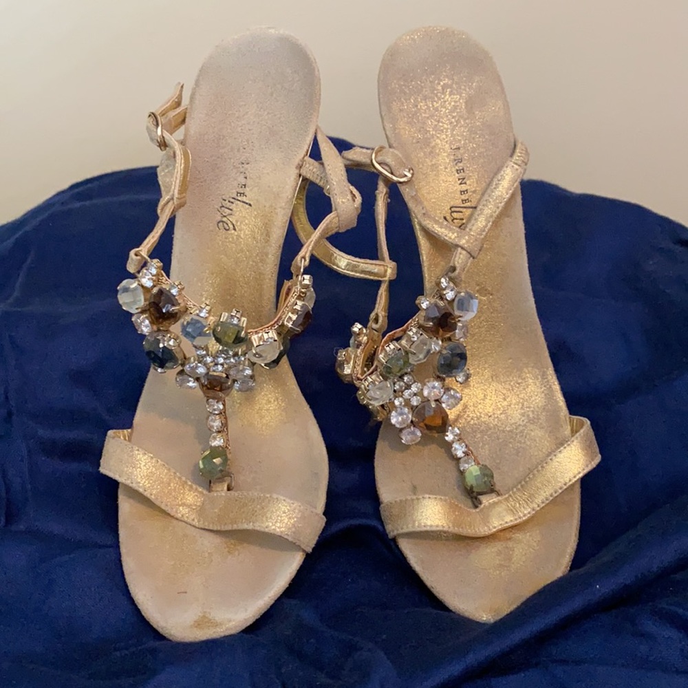 Gold & Jeweled Stiletto Heels